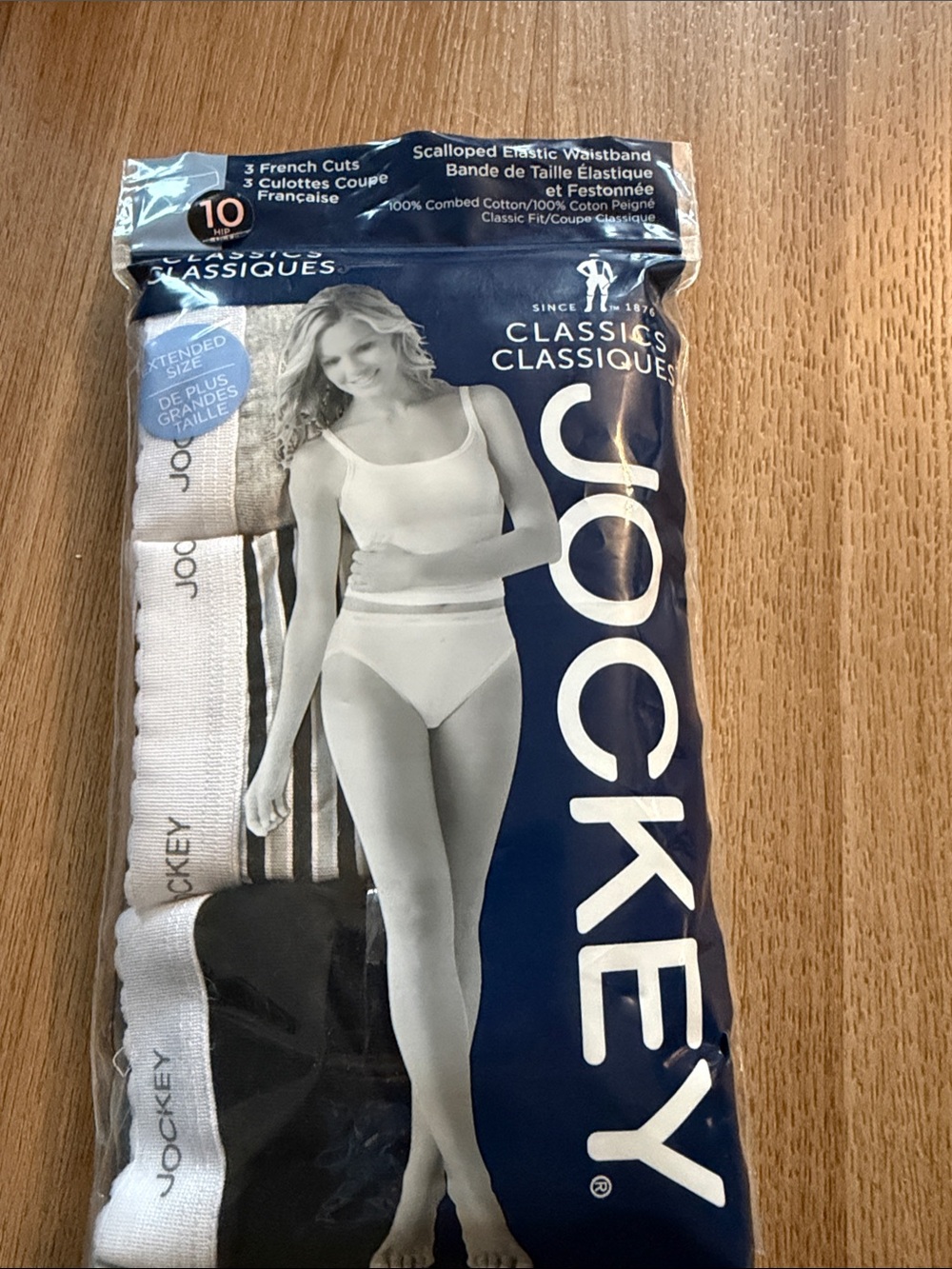 NWR Jockey Cotton brief - French cut with scalloped elastic band size 10